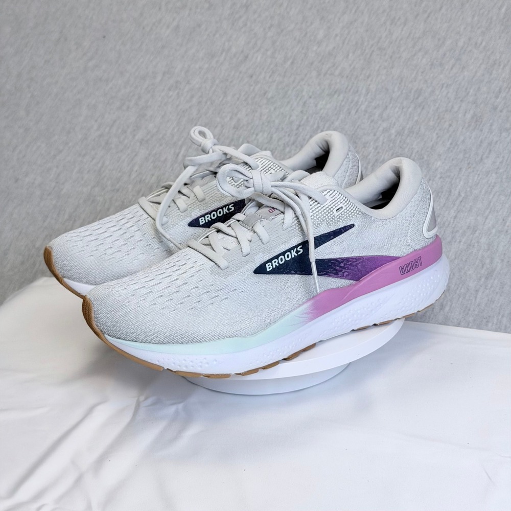 Brooks Ghost 16 Womens 8 Running Shoes White Pink Purple 1204071B175